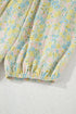 Charming Floral Print Frilled Half Sleeve U Neck A-Line Dress